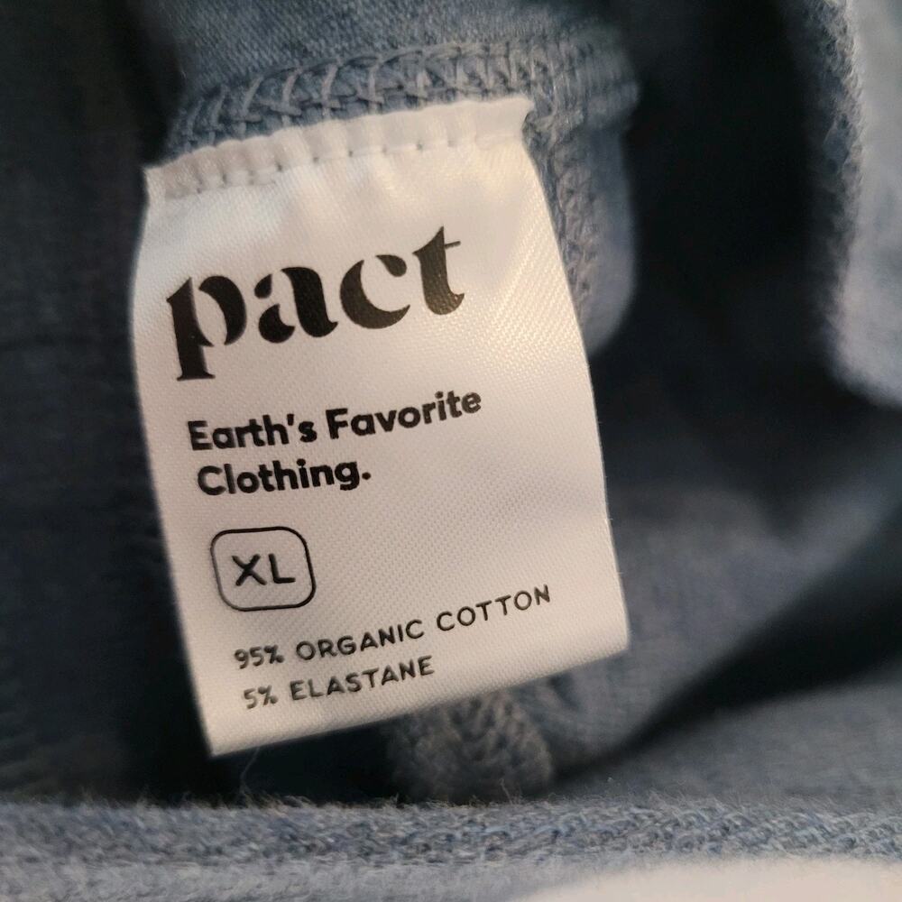 Pact Pants Woman XL Blue Lounge Leggings Organic Straight Leg Jersey Soft - Picture 5 of 10
